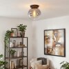 Koyoto ceiling light, globe light 30 cm clear, Smoke-coloured, 1-light source