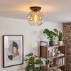 Koyoto ceiling light, globe light 30 cm Amber, clear, 1-light source