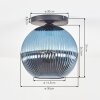 Koyoto ceiling light, globe light 30 cm blue, 1-light source