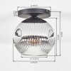 Ripoll ceiling light, globe light clear, Smoke-coloured, 1-light source
