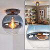 Koyoto ceiling light, globe light 30 cm blue, clear, 1-light source