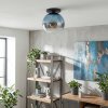 Koyoto ceiling light, globe light 30 cm blue, clear, 1-light source