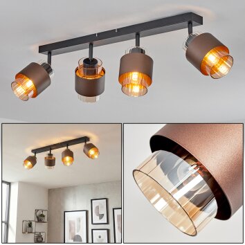 Traak ceiling light, ceiling spotlight black, 4-light sources