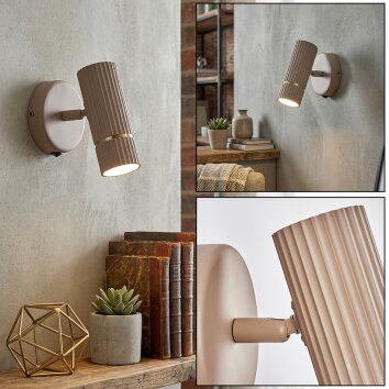 Wolar wall light, wall spotlight LED sand-coloured, 1-light source