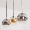 Ripoll hanging light, globe light, pendant light Amber, clear, Smoke-coloured, 3-light sources