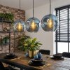 Ripoll hanging light, globe light, pendant light blue, 3-light sources