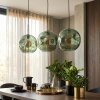 Ripoll hanging light, globe light, pendant light green, 3-light sources