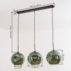 Ripoll hanging light, globe light, pendant light green, 3-light sources