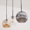 Ripoll hanging light, globe light, pendant light Amber, clear, Smoke-coloured, 3-light sources