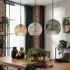 Ripoll hanging light, globe light, pendant light Amber, clear, Smoke-coloured, 3-light sources