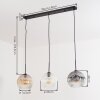 Ripoll hanging light, globe light, pendant light Amber, clear, Smoke-coloured, 3-light sources