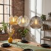 Ripoll hanging light, globe light, pendant light Amber, clear, Smoke-coloured, 3-light sources