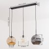Ripoll hanging light, globe light, pendant light Amber, clear, Smoke-coloured, 3-light sources