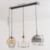Ripoll hanging light, globe light, pendant light Amber, clear, Smoke-coloured, 3-light sources