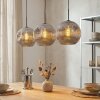 Ripoll hanging light, globe light, pendant light chrome, Smoke-coloured, 3-light sources