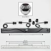 Ripoll hanging light, globe light, pendant light chrome, Smoke-coloured, 3-light sources