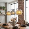 Ripoll hanging light, globe light, pendant light Amber, Smoke-coloured, 3-light sources