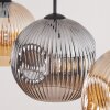 Ripoll hanging light, globe light, pendant light Amber, Smoke-coloured, 3-light sources