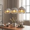 Ripoll hanging light, globe light, pendant light chrome, clear, Smoke-coloured, 3-light sources