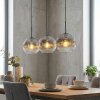 Ripoll hanging light, globe light, pendant light clear, Smoke-coloured, 3-light sources