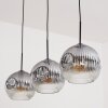 Ripoll hanging light, globe light, pendant light clear, Smoke-coloured, 3-light sources