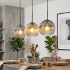 Ripoll hanging light, globe light, pendant light Amber, clear, Smoke-coloured, 3-light sources