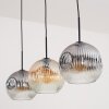 Ripoll hanging light, globe light, pendant light Amber, clear, Smoke-coloured, 3-light sources