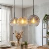 Ripoll hanging light, globe light, pendant light Amber, clear, Smoke-coloured, 3-light sources