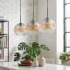 Ripoll hanging light, globe light, pendant light Amber, clear, 3-light sources