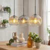 Ripoll hanging light, globe light, pendant light Amber, clear, Smoke-coloured, 3-light sources