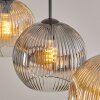 Ripoll hanging light, globe light, pendant light Amber, clear, Smoke-coloured, 3-light sources