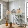 Ripoll hanging light, globe light, pendant light Amber, clear, Smoke-coloured, 3-light sources