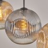 Ripoll hanging light, globe light, pendant light Amber, clear, Smoke-coloured, 3-light sources