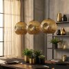 Ripoll hanging light, globe light, pendant light gold, 3-light sources