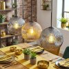 Ripoll hanging light, globe light, pendant light Amber, Smoke-coloured, 3-light sources