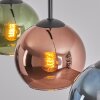Koyoto hanging light, globe light, pendant light blue, green, coppery, 3-light sources