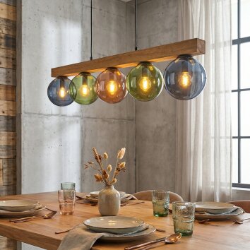 Gastor hanging light, globe light, pendant light Ecru, black, 5-light sources