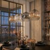 Ripoll hanging light, globe light, pendant light Amber, clear, Smoke-coloured, 4-light sources
