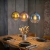 Koyoto hanging light, globe light, pendant light blue, gold, clear, coppery, 3-light sources