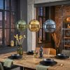 Koyoto hanging light, globe light, pendant light blue, gold, green, 3-light sources