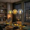 Koyoto hanging light, globe light, pendant light blue, gold, green, 3-light sources