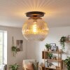 Koyoto ceiling light, globe light 30 cm Amber, clear, 1-light source