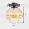 Koyoto ceiling light, globe light 30 cm Amber, clear, 1-light source