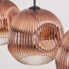 Ripoll hanging light, globe light, pendant light clear, coppery, 3-light sources