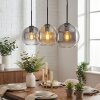 Koyoto hanging light, globe light, pendant light Amber, clear, Smoke-coloured, 3-light sources