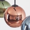 Koyoto hanging light, globe light, pendant light blue, green, coppery, 3-light sources
