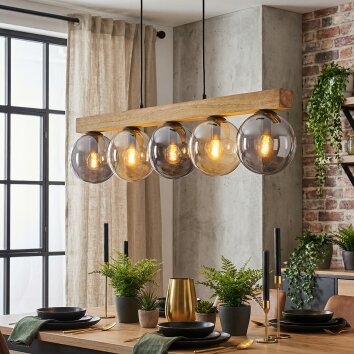 Gastor hanging light, globe light, pendant light Ecru, black, 5-light sources