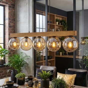 Gastor hanging light, globe light, pendant light Ecru, black, 5-light sources