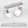 Sivol ceiling light, ceiling spotlight matt nickel, sand-coloured, 2-light sources