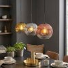 Ripoll hanging light, globe light, pendant light chrome, gold, clear, coppery, Smoke-coloured, 3-light sources